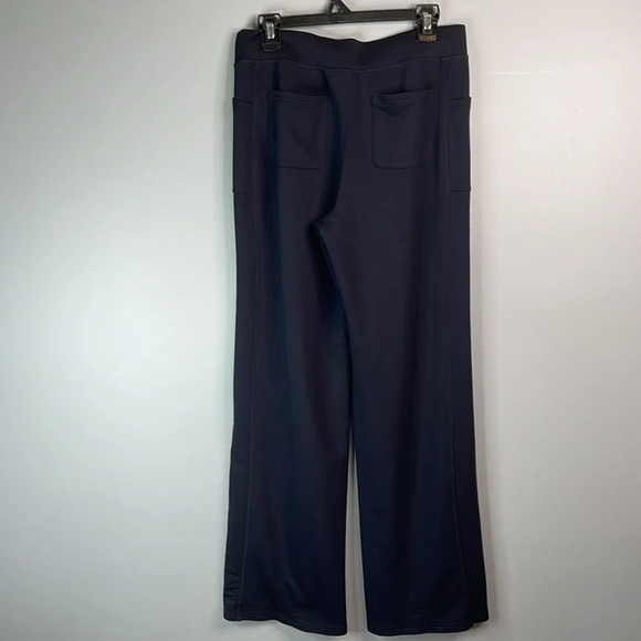 Skechers Restful High Waist Wide Straight Leg Pants Pockets Midnight Blue M - Picture 8 of 12